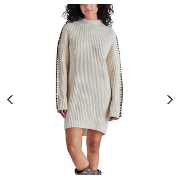 Steve Madden Women’s Gemma Mock neck Sweater Dress in white color NOT grey. - Picture 2 of 4